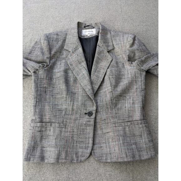 Vintage David Benjamin Wool Silk Blazer Womens Sz 7 Plaid Double Breasted Office - Picture 2 of 7